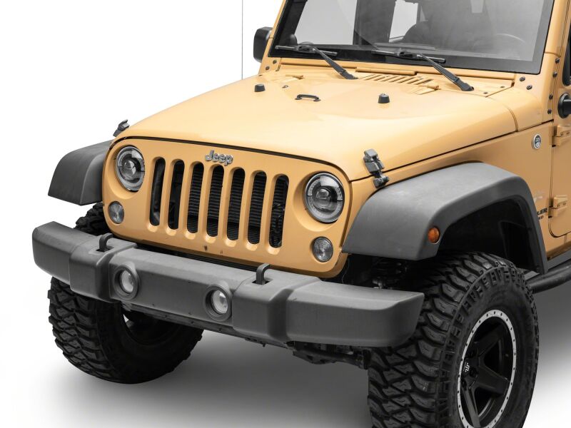 Raxiom J211420 - RAXJ211420 - Raxiom 07-08 Jeep Wrangler JK Hi Output LED Headlights/Angel Eye DRL- Black Housing- Clear Lens - Shipped in Europe - Tuningsupply.com