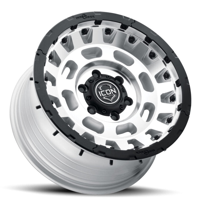 ICON 21017857345SM - ICO21017857345SM - ICON Hammer Pro 17x8.5 / 5x5 / -6mm / 4.5in BS - Silver Machined - Shipped in Europe - Tuningsupply.com