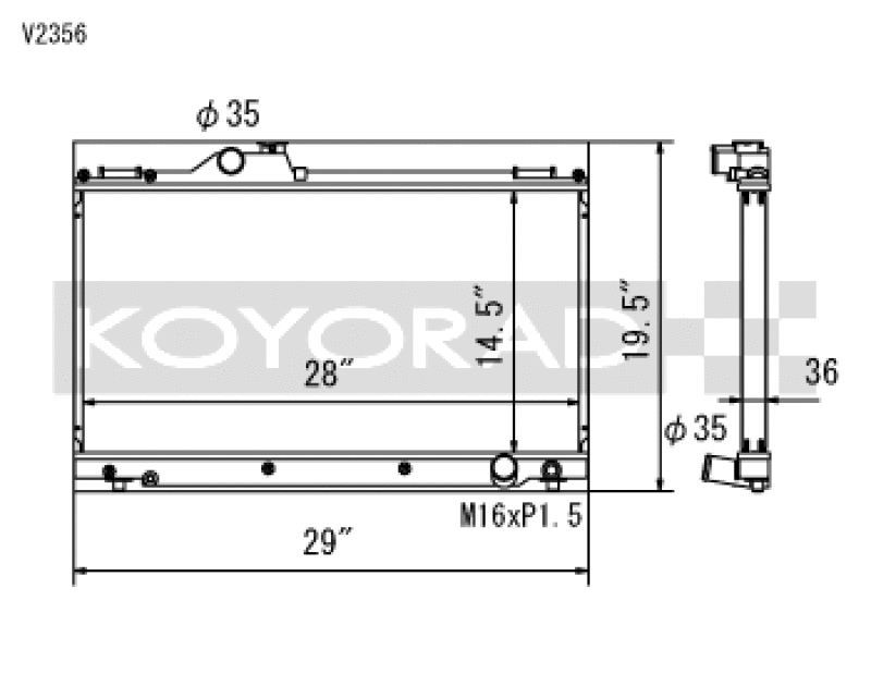 Koyo V2356 - KOYV2356 - Koyo 01-05 Lexus IS300 (MT) Radiator - Shipped in Europe - Tuningsupply.com
