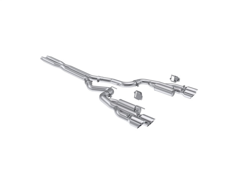 MBRP PS7282304 - MBRPS7282304 - MBRP 2024+ Ford Mustang 5.0L T304 SS 3in Cat-Back Dual Split Exhaust w/ Quad Tips (Valve Delete) - Shipped in Europe - Tuningsupply.com