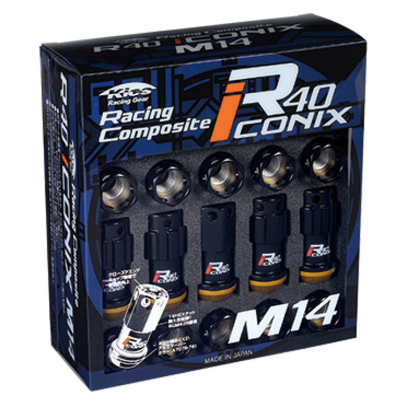 Project Kics WRI15KA - PJKWRI15KA - Project Kics KYO-EI R40 Iconix M14x1.25 Black Lock & Nut Set (Capless) - Shipped in Europe - Tuningsupply.com