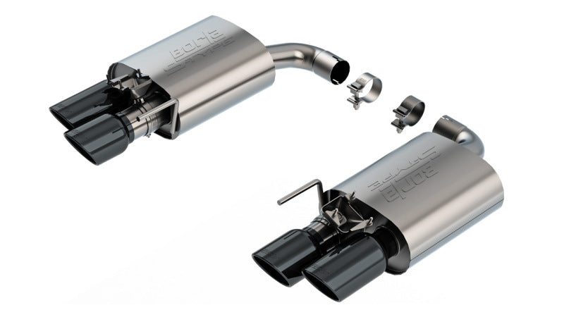 Borla 11985BC - BOR11985BC - Borla 2024 Ford Mustang GT 5.0L V8 w/ Active Exhaust S-Type Axle-Back Exhaust System - Black Chrome - Shipped in Europe - Tuningsupply.com