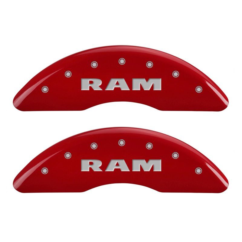 MGP 55002SRMHRD - MGP55002SRMHRD - MGP 4 Caliper Covers Engraved Front RAM Engraved Rear RAMHEAD Red finish silver ch - Shipped in Europe - Tuningsupply.com