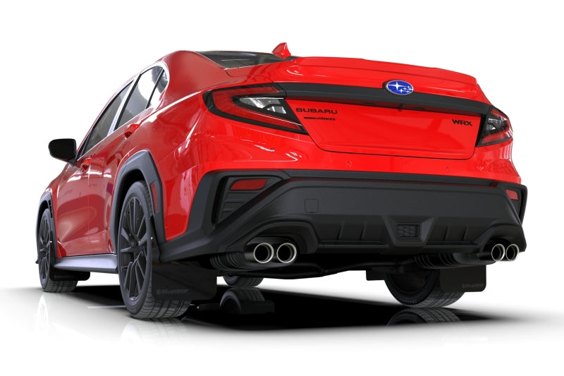 Rally Armor MF92-UR-BLK/MBK-X - RALMF92-UR-BLK/MBK-X - Rally Armor 22-25 Subaru WRX Black UR Mud Flap Altered Font Met. Blk Logo - Shipped in Europe - Tuningsupply.com