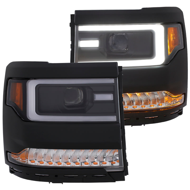 ANZO - ANZ111373 - ANZO 16-17 Chevy Silverado 1500 Prjctr. Headlight Plank Styl. w/Amber (Only Work w/HID Equip. Truck) - Shipped in Europe - Tuningsupply.com