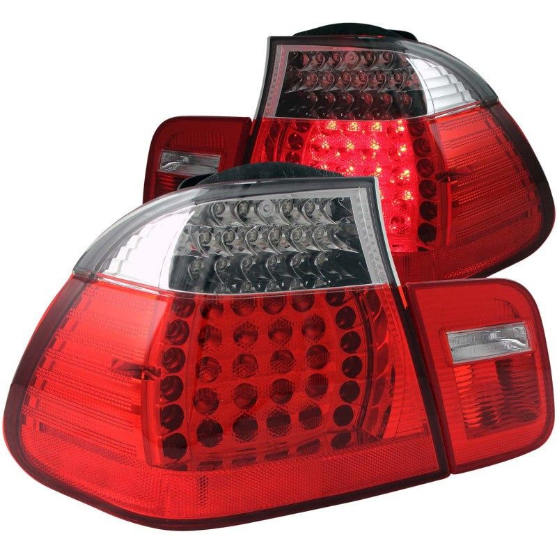 ANZO 321096 - ANZ321096 - ANZO 2002-2005 BMW 3 Series E46 LED Taillights Red/Clear - Shipped in Europe - Tuningsupply.com