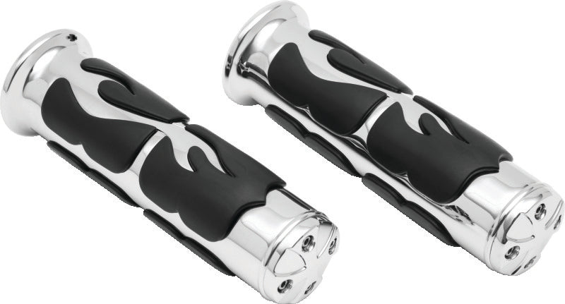 Kuryakyn 6262 - KUR6262 - Kuryakyn ISO Flame Grips Metric Universal 1inch Chrome - Shipped in Europe - Tuningsupply.com