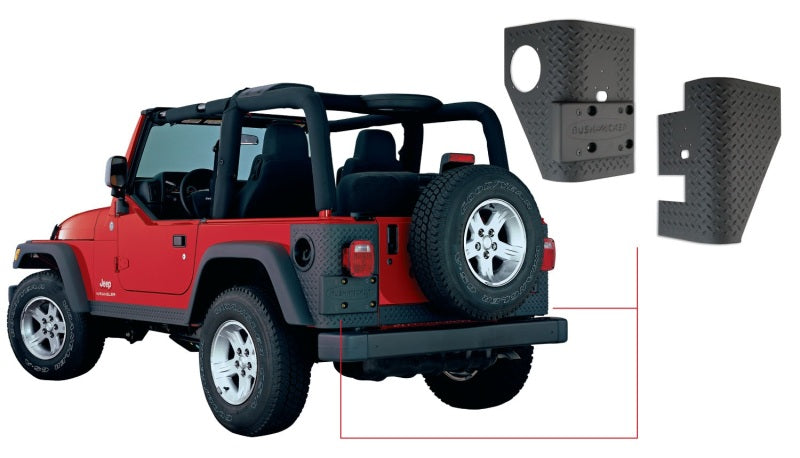 Bushwacker 14004 - BUS14004 - Bushwacker 97-06 Jeep Wrangler Trail Armor Rear Corners - Black - Shipped in Europe - Tuningsupply.com