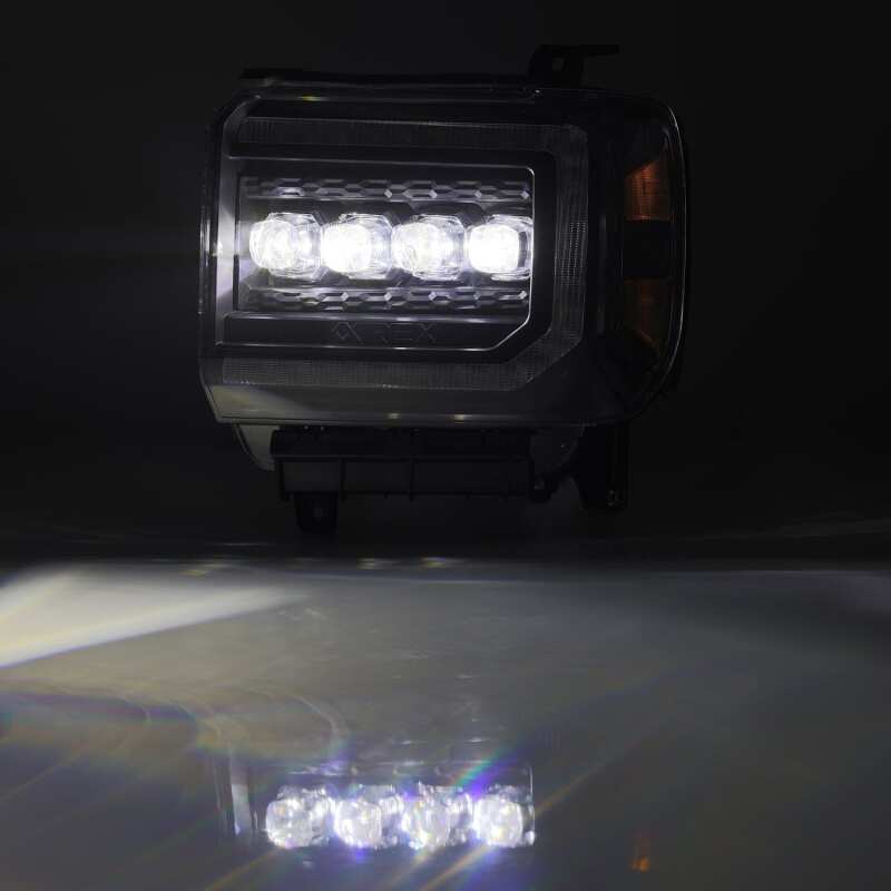 AlphaRex - ARX880617 - AlphaRex 14-18 GMC Sierra NOVA LED Proj Headlights Plank Style Black w/Activ Light/Seq Signal/DRL - Shipped in Europe - Tuningsupply.com