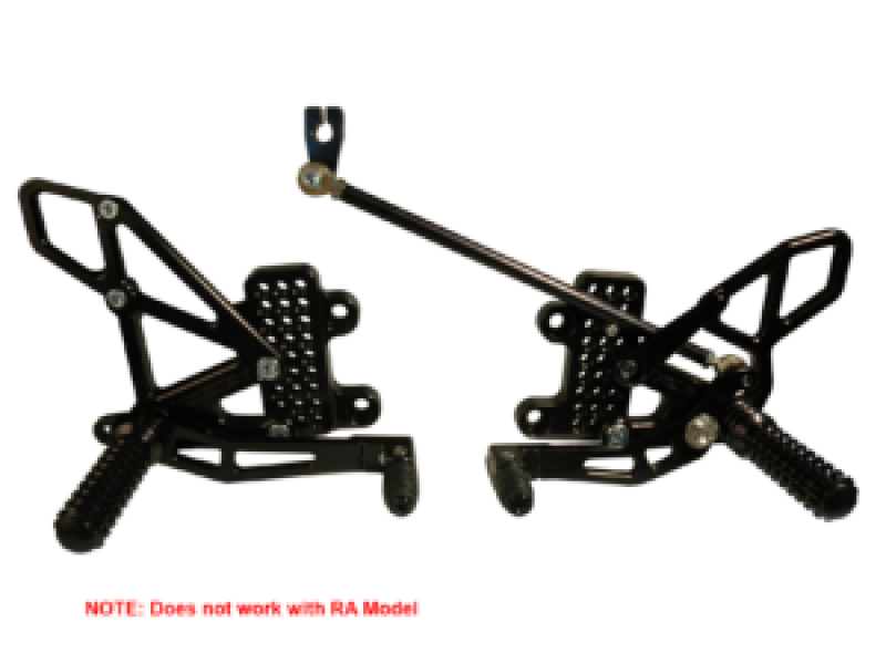 Vortex Racing RS265K - VTXRS265K - Vortex Racing 07-23 Honda CBR600 RR Adjustable Rearsets- Black - Shipped in Europe - Tuningsupply.com