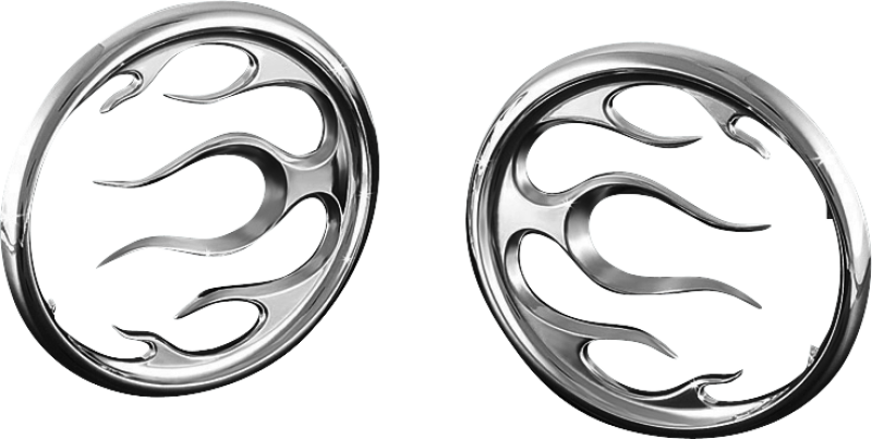 Kuryakyn 3788 - KUR3788 - Kuryakyn Flame Speaker Grills Chrome - Shipped in Europe - Tuningsupply.com