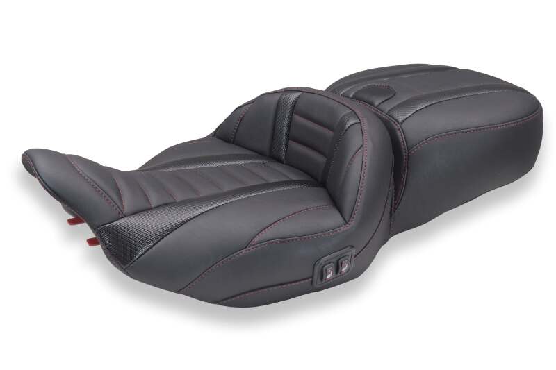 Mustang Motorcycle 89481DC - MMP89481DC - Mustang 23-26 Harley CVO Road Glide, Street Glide, Heated Deluxe ST 1pc 2Up Blk w/ D Cherry Thread - Shipped in Europe - Tuningsupply.com