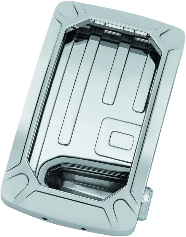 Kuryakyn 3190 - KUR3190 - Kuryakyn Nova Curved Vertical Mount Side License Plate Holder Chrome - Shipped in Europe - Tuningsupply.com