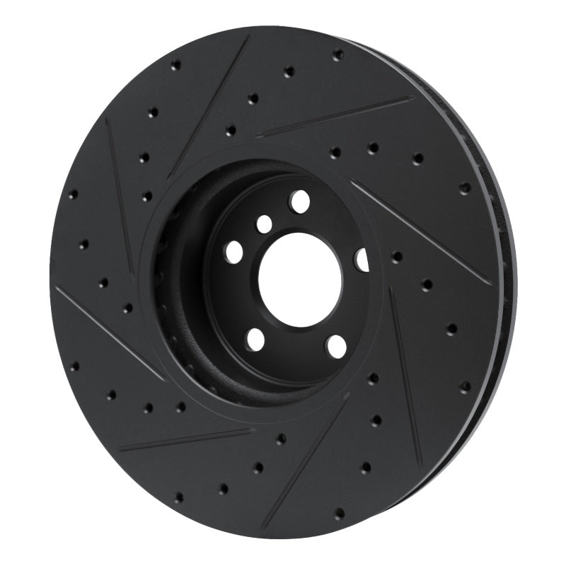 R1 Concepts 633-31134D - RNC633-31134D - R1 16-25 BMW 330e Left Front Drilled & Slotted Black Brake Rotor - Shipped in Europe - Tuningsupply.com
