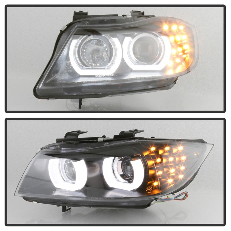 SPYDER 5086488 - SPY5086488 - Spyder 09-12 BMW E90 3-Series 4DR Projector Headlights Halogen - LED - Black - PRO-YD-BMWE9009-BK - Shipped in Europe - Tuningsupply.com