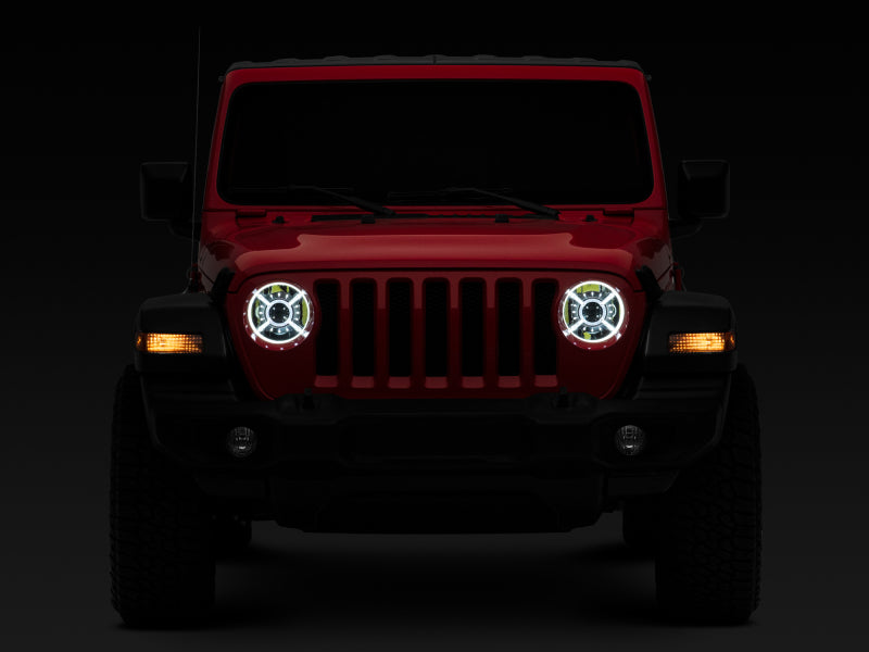Raxiom J137646 - RAXJ137646 - Raxiom 18-22 Jeep Wrangler JL/ JT 9-Inch LED Headlights w/ DRL and Halo- Black Housing (Clear Lens) - Shipped in Europe - Tuningsupply.com