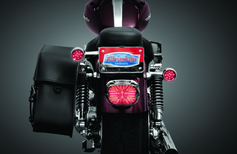 Kuryakyn 3155 - KUR3155 - Kuryakyn License Plate Turn Signal & Marker Light Mount Chrome - Shipped in Europe - Tuningsupply.com