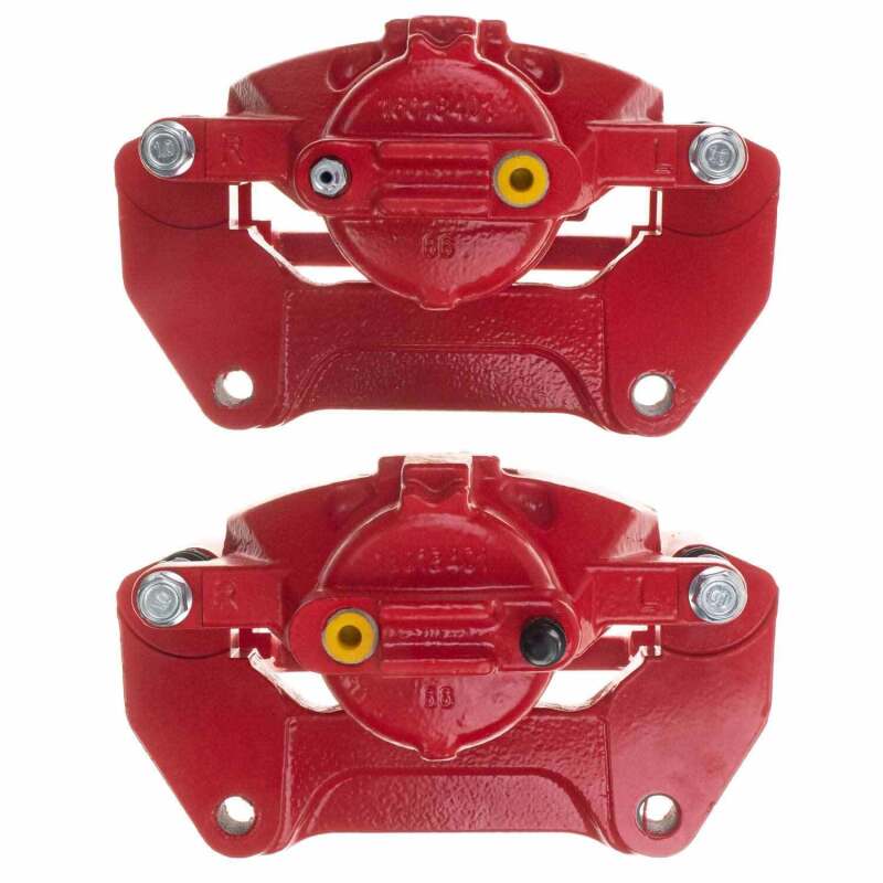 PowerStop S5044EB - PSBS5044EB - Power Stop 07-18 Jeep Wrangler JK Front Red Caliper Pair w/Bracket - Shipped in Europe - Tuningsupply.com