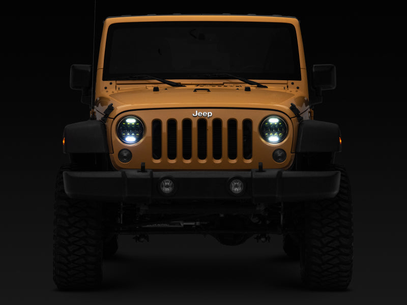 Raxiom J150093 - RAXJ150093 - Raxiom 97-18 Jeep Wrangler TJ/JK Axial Series 13-LED Headlights- Black Housing (Clear Lens) - Shipped in Europe - Tuningsupply.com