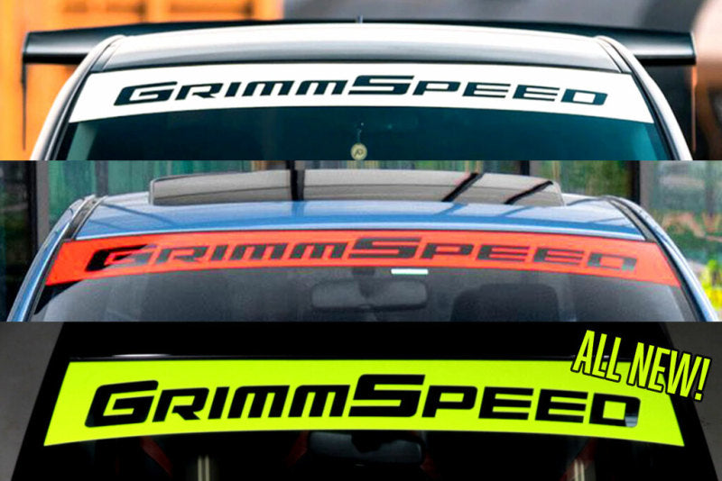 GrimmSpeed 111035 - GRM111035 - GrimmSpeed 2002+ Subaru WRX/STI / 05-09 Legacy GT Windshield Banner 43in. - White - Shipped in Europe - Tuningsupply.com
