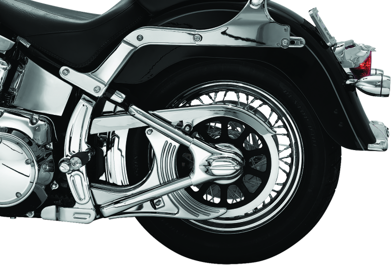 Kuryakyn 7773 - KUR7773 - Kuryakyn Boomerang Frame Covers 08-17 Softails Chrome - Shipped in Europe - Tuningsupply.com
