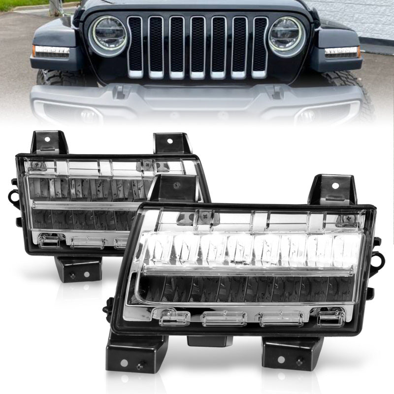 ANZO 511086 - ANZ511086 - ANZO 2018-2021 Jeep Wrangler LED Side Markers Chrome Housing Clear Lens w/ Sequential Signal - Shipped in Europe - Tuningsupply.com