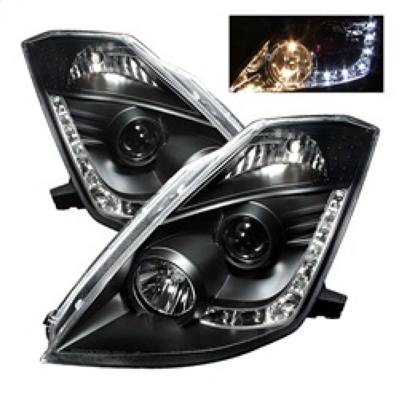 SPYDER 5064738 - SPY5064738 - Spyder Nissan 350Z 03-05 Projector Headlights Halogen Model Only - DRL Black PRO-YD-N350Z02-DRL-BK - Shipped in Europe - Tuningsupply.com
