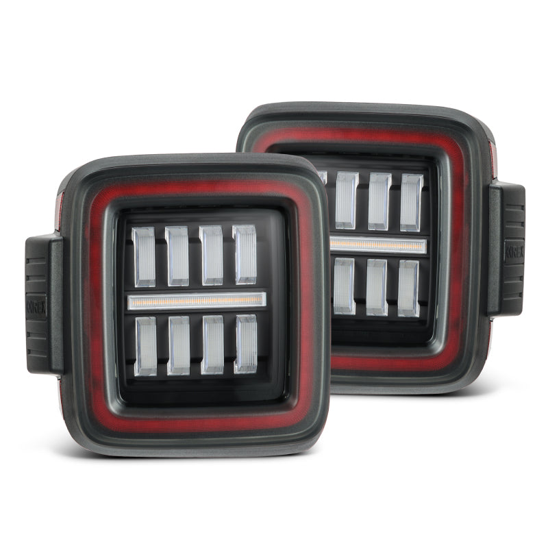 AlphaRex 602020 - ARX602020 - AlphaRex 18-23 Jeep Wrangler JL NOVA Prismatic LED Taillights Black-Red - Shipped in Europe - Tuningsupply.com