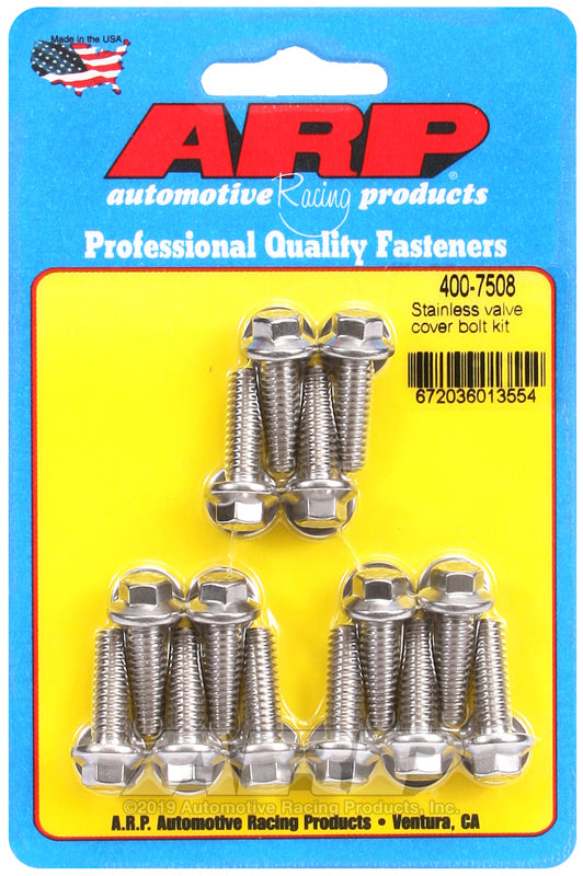 ARP 400-7508 - ARP400-7508 - ARP Valve Cover Stainless Steel 1/4in x 20 Hex Bolt Kit (14/pkg) - Shipped in Europe - Tuningsupply.com