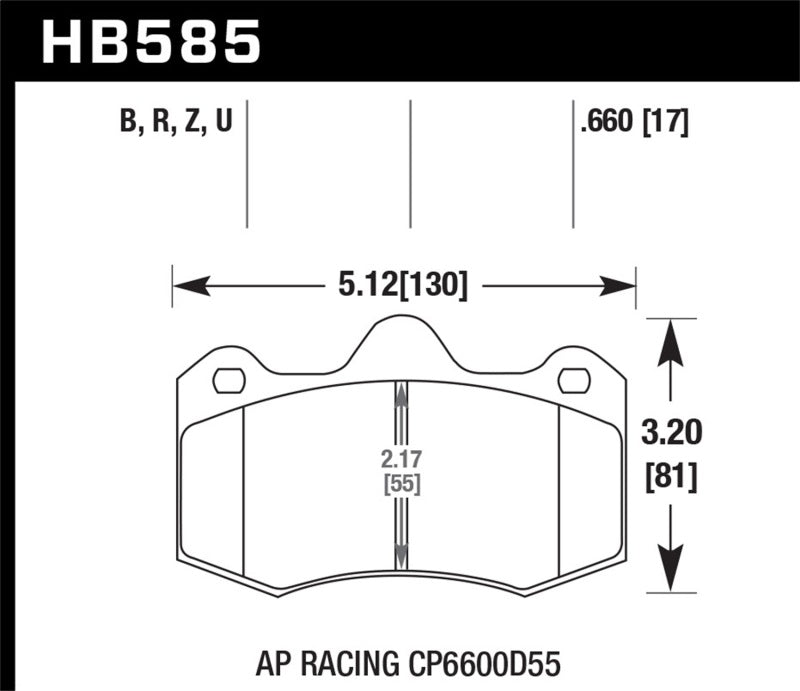 Hawk Performance KHB585Z.660 - HAWKHB585Z.660 - Hawk Performance Ceramic Street Brake Pads - Shipped in Europe - Tuningsupply.com