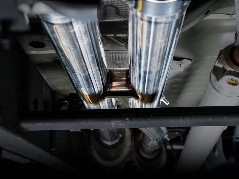 AWE Tuning 3015-42203 - AWE3015-42203 - AWE Tuning 4th Gen GM 1500 6.2L 0FG Catback Split Rear Exit (w/ Bumper Cutouts) - Quad Chrome Tips - Shipped in Europe - Tuningsupply.com