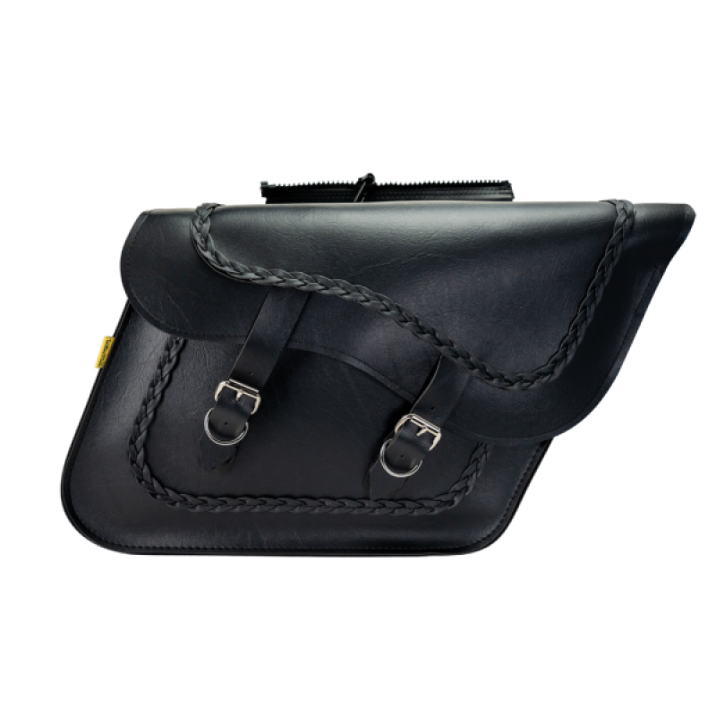 Willie & Max 58709-20 - WAM58709-20 - Willie & Max Universal Braided Large Slant Saddlebags (16 in L x 11 in H x 6.5 in W) - Black - Shipped in Europe - Tuningsupply.com