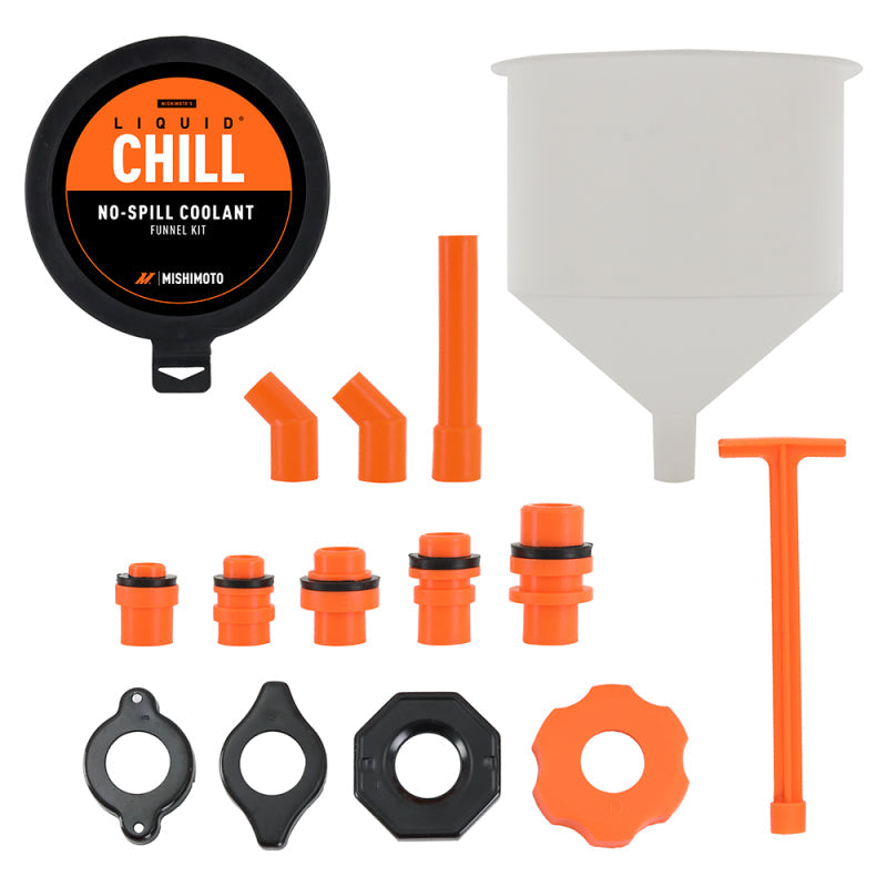 Mishimoto MMTL-NSF-15 - MISMMTL-NSF-15 - Mishimoto No-Spill Coolant Funnel Kit 15pc Set - Shipped in Europe - Tuningsupply.com