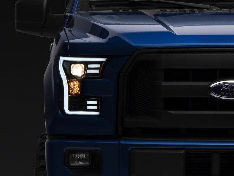 Raxiom T542837 - RAXT542837 - Raxiom 15-17 Ford F-150 G3 Projector Headlights w/ LED Accent- Black Housing (Clear Lens) - Shipped in Europe - Tuningsupply.com