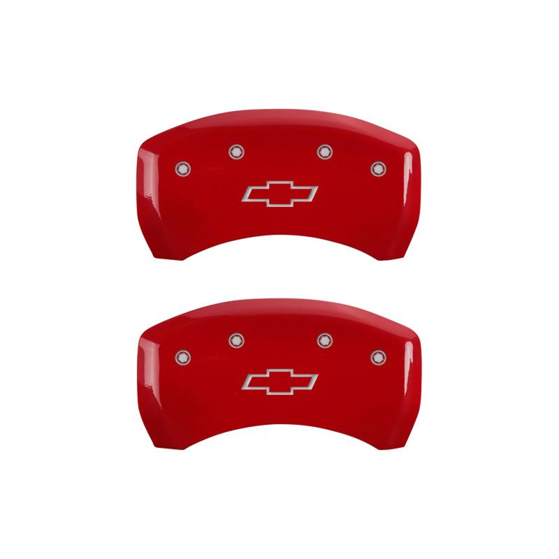 MGP 14235SBOWRD - MGP14235SBOWRD - MGP 4 Caliper Covers Engraved Front & Rear Bowtie Red finish silver ch - Shipped in Europe - Tuningsupply.com