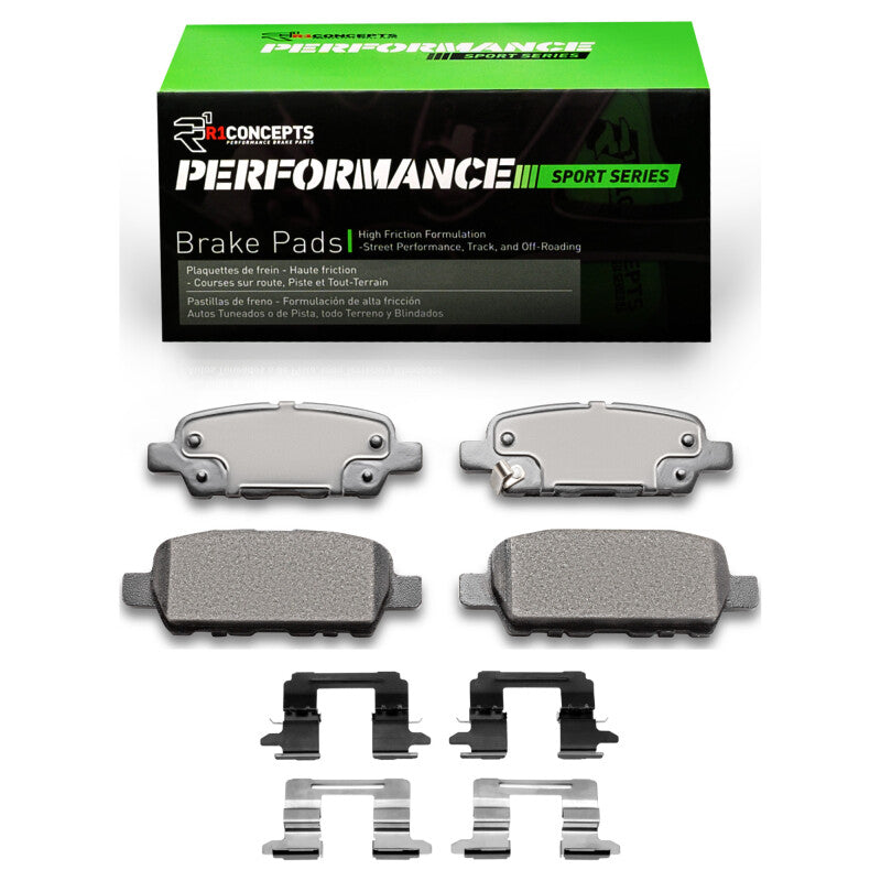 R1 Concepts 2115-0905-03 - RNC2115-0905-03 - R1 2002-2025 Infiniti Q40 Rear R1 Performance Sport Pads & Hardware Kit - Shipped in Europe - Tuningsupply.com