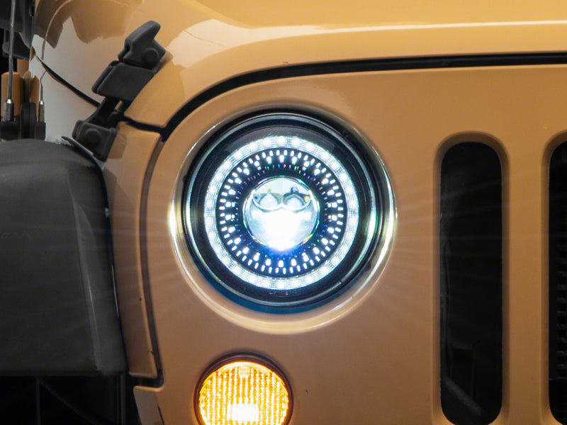 Raxiom J167194 - RAXJ167194 - Raxiom 07-18 Jeep Wrangler JK Axial Series 7-In Dragon Eye LED Headlights- Blk Housing (Clear Lens) - Shipped in Europe - Tuningsupply.com