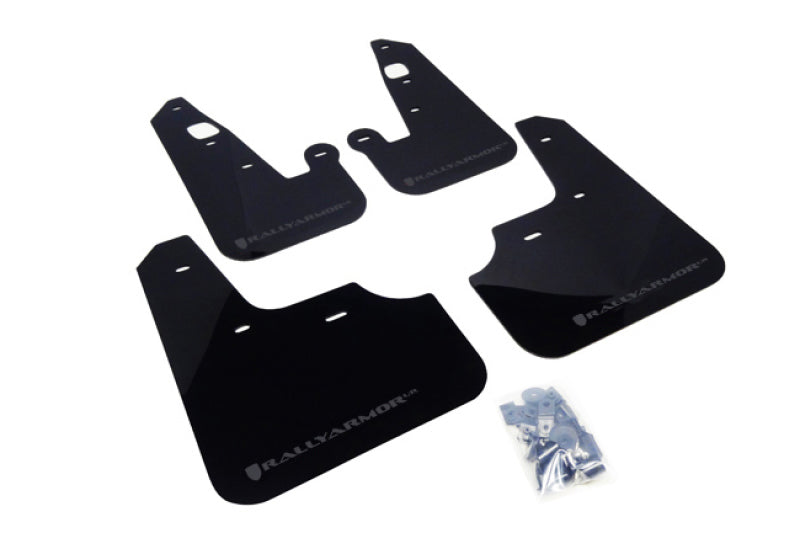 Rally Armor MF8-UR-BLK/GRY - RALMF8-UR-BLK/GRY - Rally Armor 07-17 Mitsubishi Lancer Black UR Mud Flap w/ Grey Logo - Shipped in Europe - Tuningsupply.com