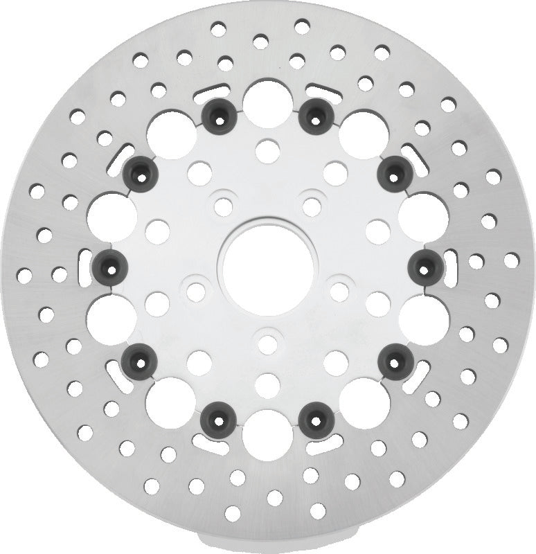 TwinPower 666841 - TWP666841 - Twin Power 84-17 Big Twin Exc 08-17 FLH FLT Rear 11.5 Floating Rotor Silver Holes - Shipped in Europe - Tuningsupply.com