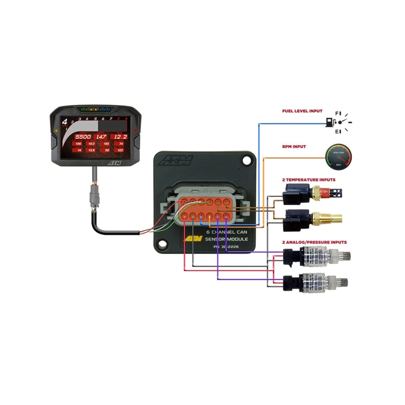 AEM - AEM30-2226 - AEM 6 Channel CAN Sensor Module - Shipped in Europe - Tuningsupply.com