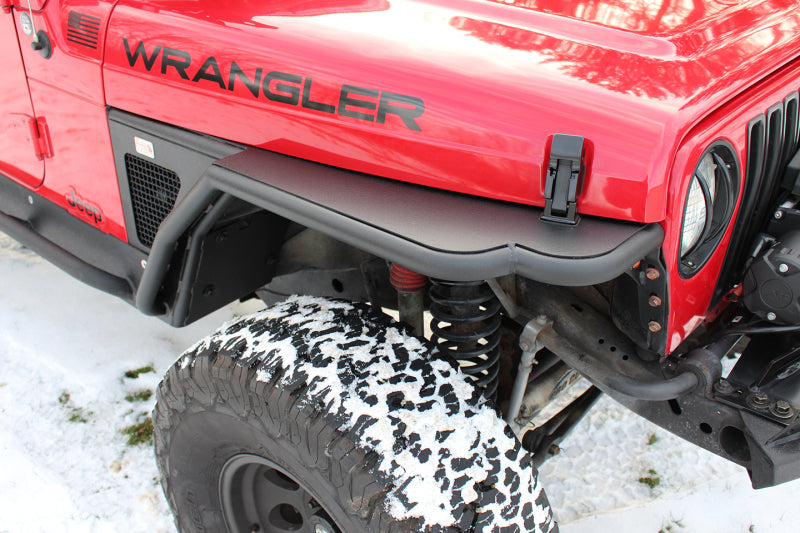 Fishbone Offroad FB23029F - FBOFB23029F - Fishbone Offroad 97-06 Jeep Wrangler TJ Steel Tube Fenders Front 3In Flare - Blk Textured Powdercoat - Shipped in Europe - Tuningsupply.com