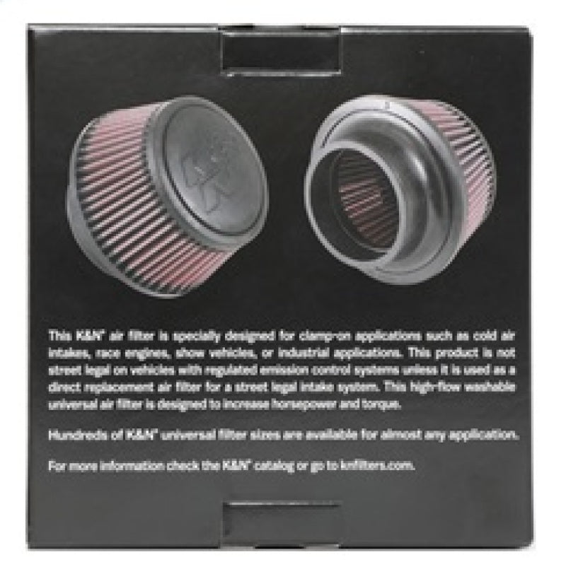 K&N Engineering RU-5288 - KNNRU-5288 - K&N Universal Round Clamp-On Air Filter 3in Flange ID x 6in Base OD x 4.625in Top OD x 3in Height - Shipped in Europe - Tuningsupply.com