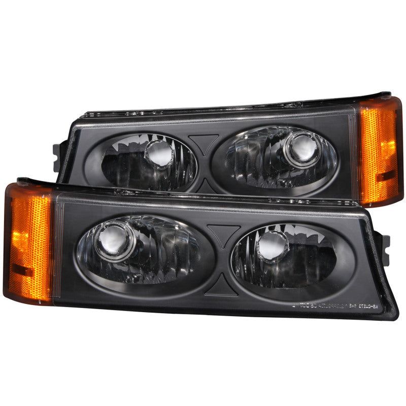 ANZO 511036 - ANZ511036 - ANZO 2003-2006 Chevrolet Silverado 1500 Euro Parking Lights Black - Shipped in Europe - Tuningsupply.com