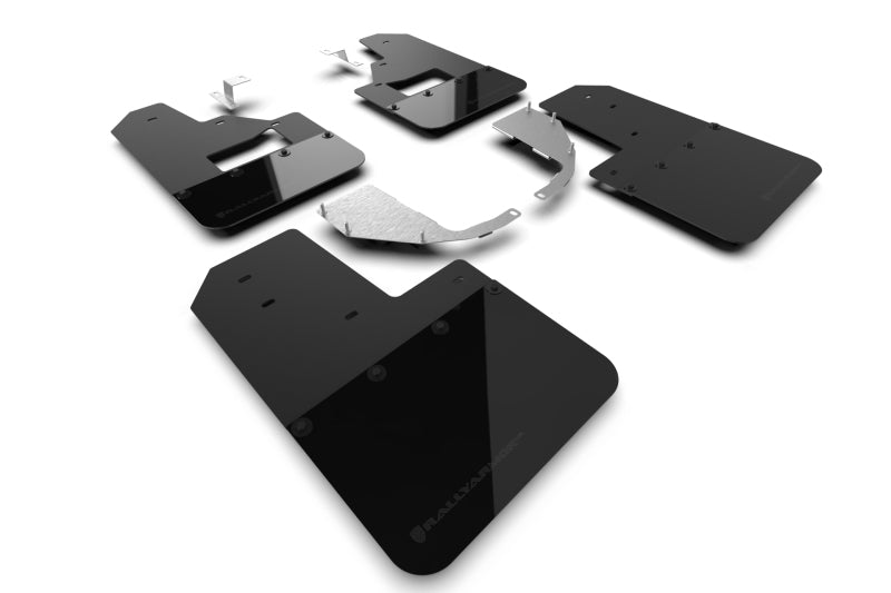 Rally Armor MF85-RB-ST-MBK - RALMF85-RB-ST-MBK - Rally Armor 21-25 Ford Bronco (Steel Bmpr + RB - NO Rptr/Sprt) Blk Mud Flap w/Met. Blk Logo - Shipped in Europe - Tuningsupply.com