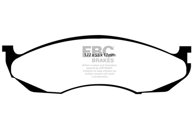 EBC DP41022R - EBCDP41022R - EBC 90-91 Jeep Cherokee 2.5 4WD Yellowstuff Front Brake Pads - Shipped in Europe - Tuningsupply.com