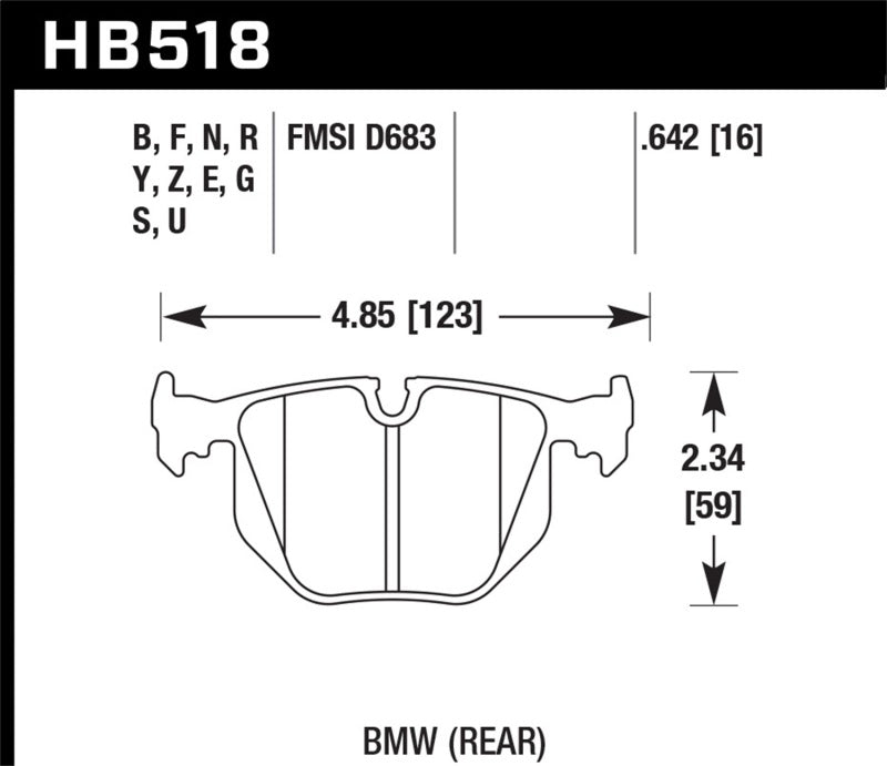 Hawk Performance KHB518E.642 - HAWKHB518E.642 - Hawk BMW 3/5/7Series/M3/M5/X3/X5/Z4/Z8 / Land Rover Range Rover Blue 9012 Race Rear Brake Pads - Shipped in Europe - Tuningsupply.com