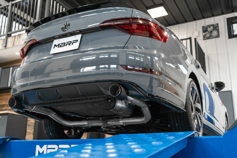 MBRP PS46083CF - MBRPS46083CF - MBRP 19-21 VW Jetta GLI T304 SS 3in Cat-Back Dual Split Rear Exit Exhaust - Carbon Fiber Tips - Shipped in Europe - Tuningsupply.com