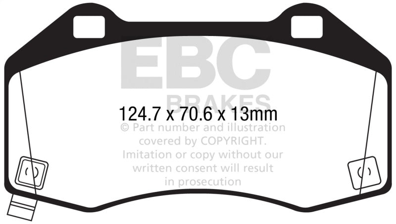EBC DP32286C - EBCDP32286C - EBC 2017+ Fiat 124 Spider 1.4L Turbo Abarth Redstuff Front Brake Pads - Shipped in Europe - Tuningsupply.com