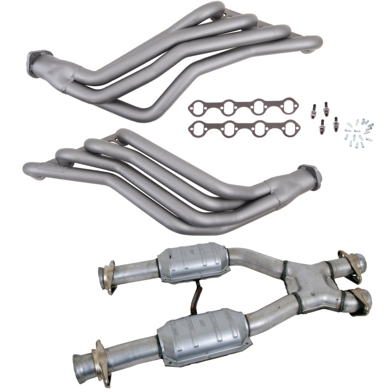 BBK 15942 - BBK15942 - BBK 79-93 Ford Mustang 5.0L 1-3/4 Long Tube Headers w/High Flow Catted X-Pipe (Ti Ceramic) - Shipped in Europe - Tuningsupply.com