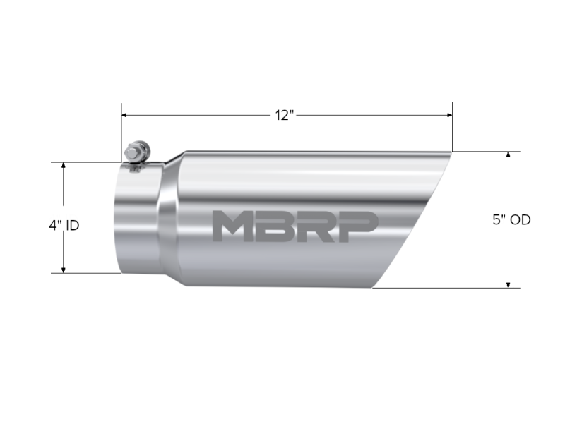 MBRP PT5053 - MBRPT5053 - MBRP Universal Tip 5 O.D. Dual Wall Angled 4 inlet 12 length - Shipped in Europe - Tuningsupply.com
